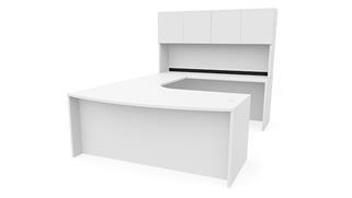 U Shaped Desks Office Source 72in x 112in Curved Bow Front U-Desk with Hutch