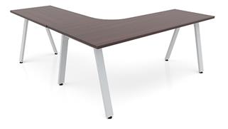 L Shaped Desks Office Source 72in x 84in Metal A-Leg Curve Corner Desk