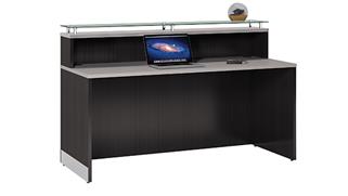Reception Desks Office Source 63in Straight Reception Desk with Glass Counter