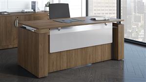 Standing Height Desks Office Source 72" x 30" Sit-to-Stand Full Casing Desk with Acrylic Modesty