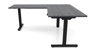 Adjustable Height Desks & Tables Office Source 60" x 66" 90 Degree Corner Electronic Adjustable Height Sit-to-Stand L-Desk (60x30 Desk,36" Return)