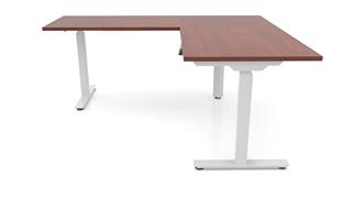 Adjustable Height Desks & Tables Office Source 60" x 72" 90 Degree Corner Electronic Adjustable Height Sit-to-Stand L-Desk (60x30 Desk,42" Return)