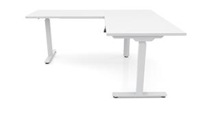 Adjustable Height Desks & Tables Office Source 60in x 6ft  Corner Electronic Adjustable Height Sit-to-Stand L-Desk