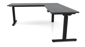 Adjustable Height Desks & Tables Office Source 66" x 72" 90 Degree Corner Electronic Adjustable Height Sit-to-Stand L-Desk (66x24 Desk,48" Return)