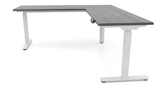 Adjustable Height Desks & Tables Office Source 72" x 78" 90 Degree Corner Electronic Adjustable Height Sit-to-Stand L-Desk (72x30 Desk,48" Return)