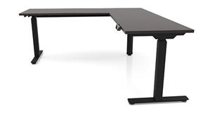 Adjustable Height Desks & Tables Office Source 66in x 66in Corner Electronic Adjustable Height Sit-to-Stand L-Desk 