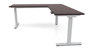 Adjustable Height Desks & Tables Office Source 66" x 72" 90 Degree Corner Electronic Adjustable Height Sit-to-Stand L-Desk (66x30 Desk,42" Return)