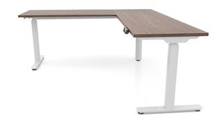 Adjustable Height Desks & Tables Office Source 72" x 72" 90 Degree Corner Electronic Adjustable Height Sit-to-Stand L-Desk (72x24 Desk,48" Return)