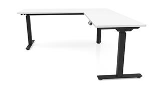 Adjustable Height Desks & Tables Office Source 72" x 72" 90 Degree Corner Electronic Adjustable Height Sit-to-Stand L-Desk (72x30 Desk,42" Return)