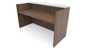 Reception Desks Office Source 72in x 30in Reception Desk with Glass Transaction Counter