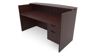 Reception Desks Office Source 72in x 30in Single Hanging Pedestal Reception Desk with Laminate Transaction Counter