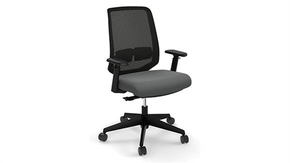 Office Chairs Office Source Mesh Mid Back Task Chair with Gray Seat and Seat Slider