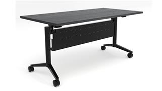 Training Tables Office Source 60" x 24" Flip Top Nesting Table with Modesty Panel