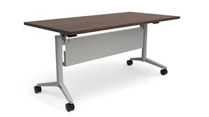 Training Tables Office Source 72" x 24" Flip Top Nesting Table with Modesty Panel