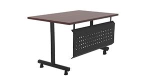 Training Tables Office Source 60" x 24" Black T-Leg Training Table with Modesty Panel
