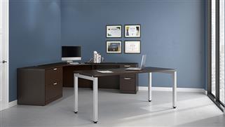 Corner Desks Office Source 83" x 83" Corner Desk Suite with 72" x 30" On Task Writing Desk