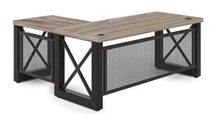 L Shaped Desks Office Source 60" x 65" Industrial L Shaped Desk with Metal X Base