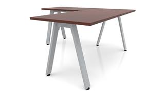 L Shaped Desks Office Source 60" x 66" Metal A-Leg L-Shaped Desk