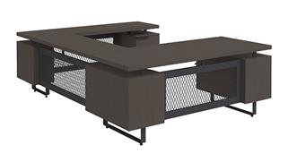 U Shaped Desks Office Source 72in x 102in Double Pedestal U-Desk with Dual Storage Units
