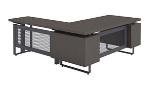 Adjustable Height Desks & Tables Office Source 72" x 78" L-Desk w/ Height Adjustable Return