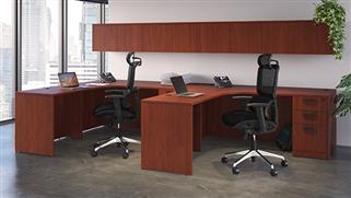 L Shaped Desks Office Source 2 Workstations with Wall Hutch
