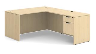 L Shaped Desks Office Source 60in x 77in Single Hanging Pedestal L-Desk