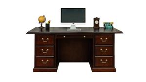 Executive Desks Office Source 72in W Double Pedestal Wood Veneer Storage Credenza