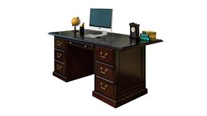 Executive Desks Office Source 72in W Double Pedestal Wood Veneer Desk