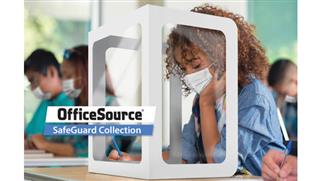 Covid19 Office Sneeze Guards Office Source All Plastic Tri-Fold Screen with Window & Clear Side Panels - 20" x 20" Window