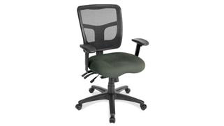 Office Chairs Office Source Cool Mesh Mid Back Leather Seat Chair with Seat Slider and Black Frame