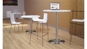 Cafeteria Tables Office Source 24" Round Cafe Height Table with Brushed Aluminum Base