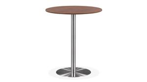Cafeteria Tables Office Source 36in Round Cafe Height Table with Brushed Aluminum Base