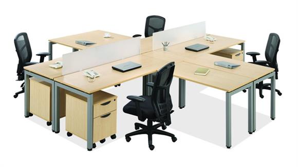 Workstations & Cubicles Office Source 4 Person Workstation