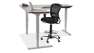 Adjustable Height Desks & Tables Office Source 72" x 72" Electric Adjustable Height Curve Corner L Desk