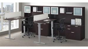 Standing Height Desks Office Source 2 Person Workstation with Standing Desks