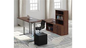 Adjustable Height Desks & Tables Office Source Sit to Stand Desk with Storage Workstation