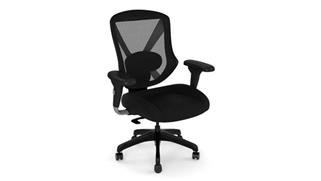Office Chairs Office Source Mid Back Mesh Task Chair with Fabric Seat and Black Base