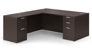 L Shaped Desks Office Source 66in x 65in Double Pedestal L-Shaped Desk