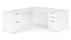 L Shaped Desks Office Source 66" x 65" Double Pedestal L-Shaped Desk