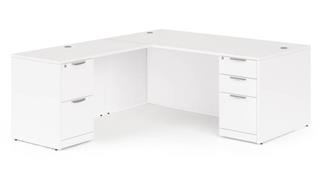 L Shaped Desks Office Source 72in x 83in Double Pedestal L-Shaped Desk