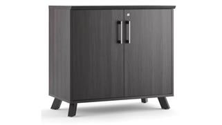Storage Cabinets Office Source Low Laminate 2-Door Storage Cabinet 29-1/2in Tall