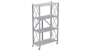 Bookcases Office Source Mobile Folding Metal Bookcase with 4 Shelves