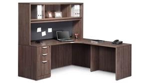 L Shaped Desks Office Source 71" x 66" L Shaped Desk with Hutch