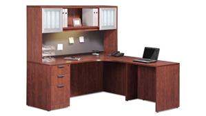 L Shaped Desks Office Source 72" x 66" L Shaped Desk with Hutch