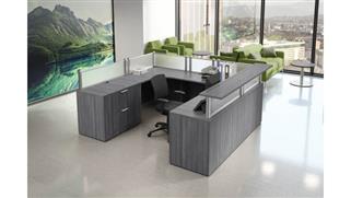 Reception Desks Office Source U-Shaped Work Station with Reception Transaction Top