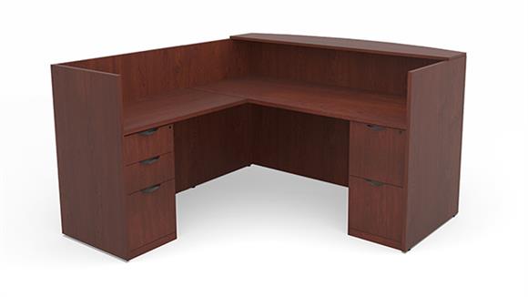 L-Shaped Reception Desk with Full Pedestals