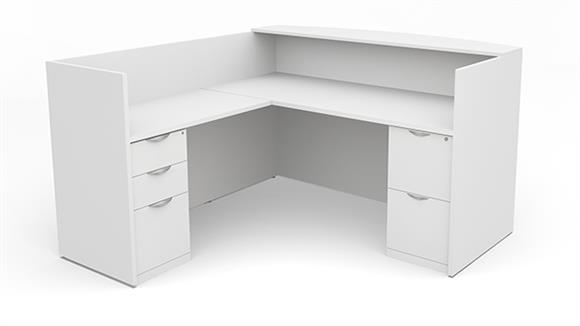 L-Shaped Reception Desk with Full Pedestals