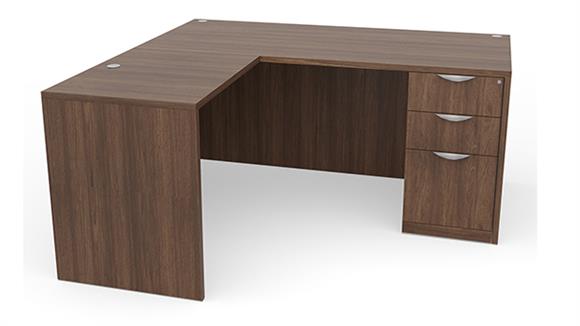 72in x 78in Single Pedestal L-Shaped Desk