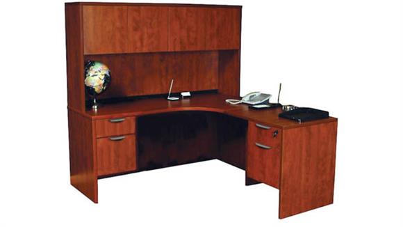 72in x 72in L Shaped Desk with Hutch
