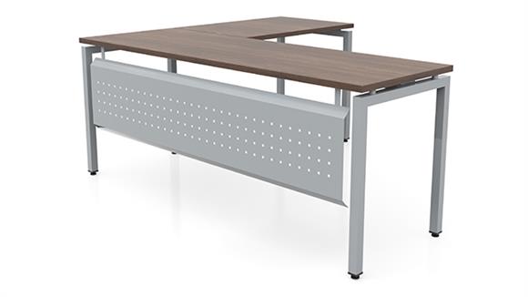 66in x 60in Slender L-Desk with Modesty Panel 